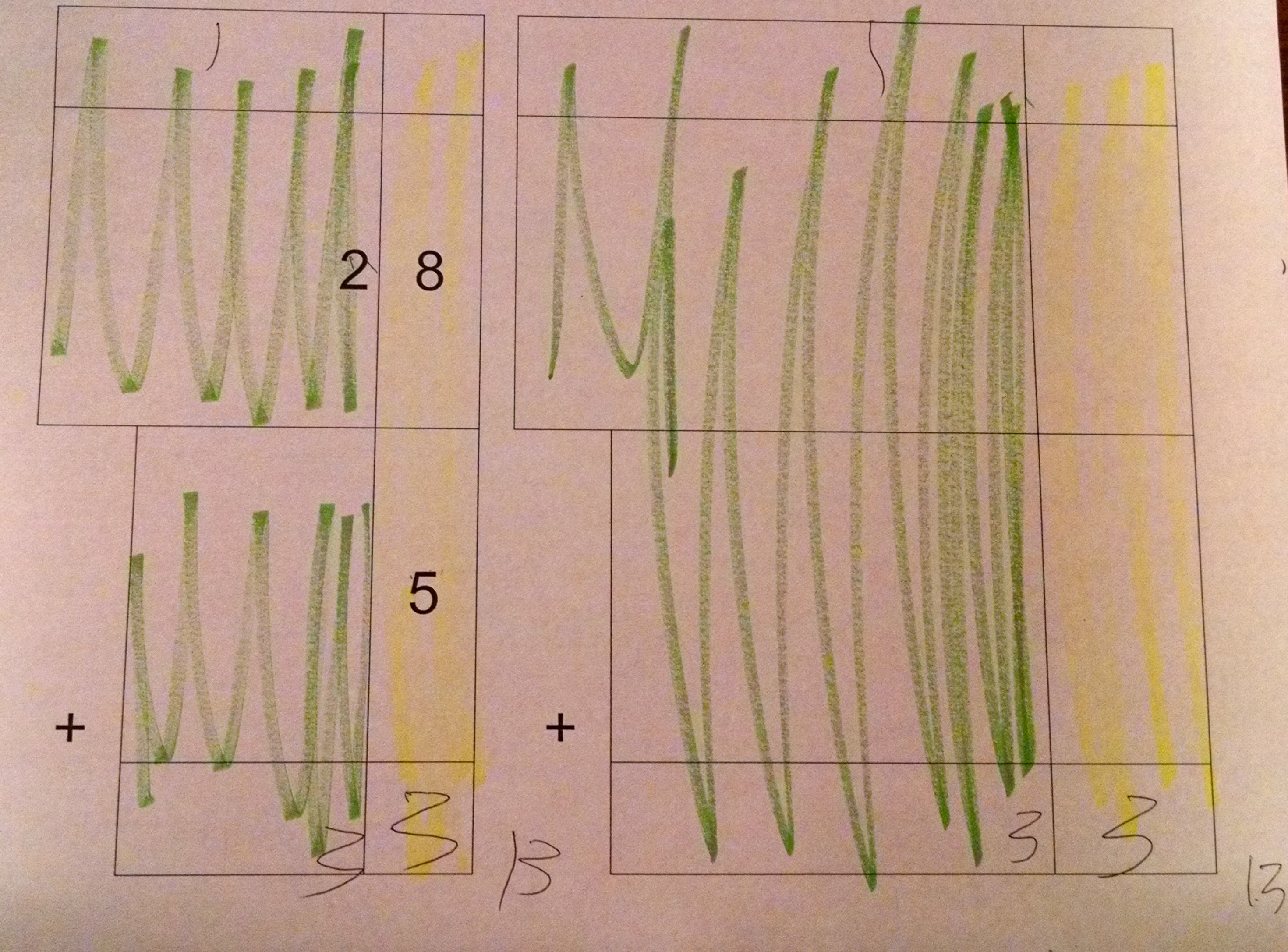 Adding ones digits in 2 digit numbers with carrying
