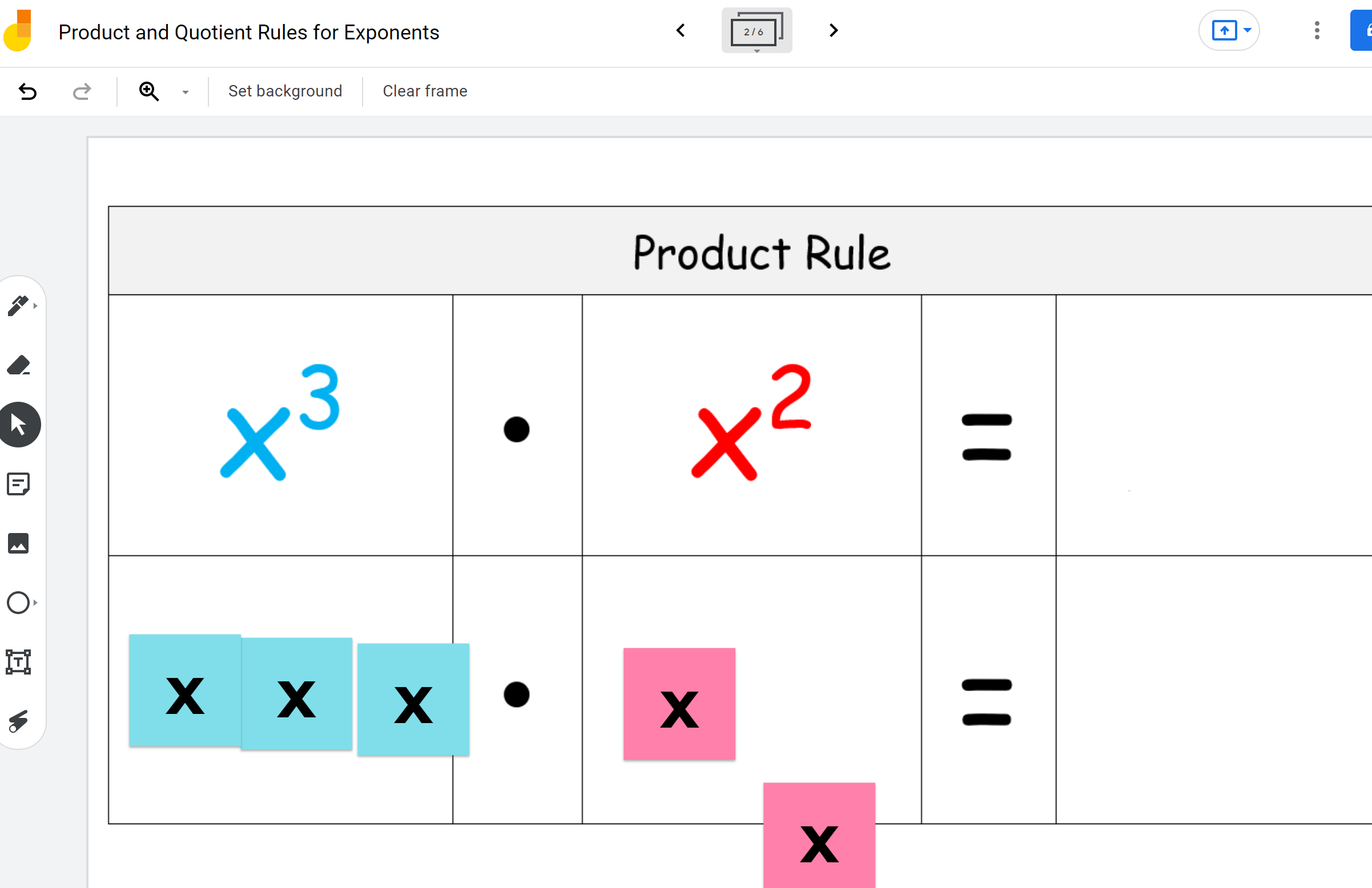 Exponent Rules with Jamboard